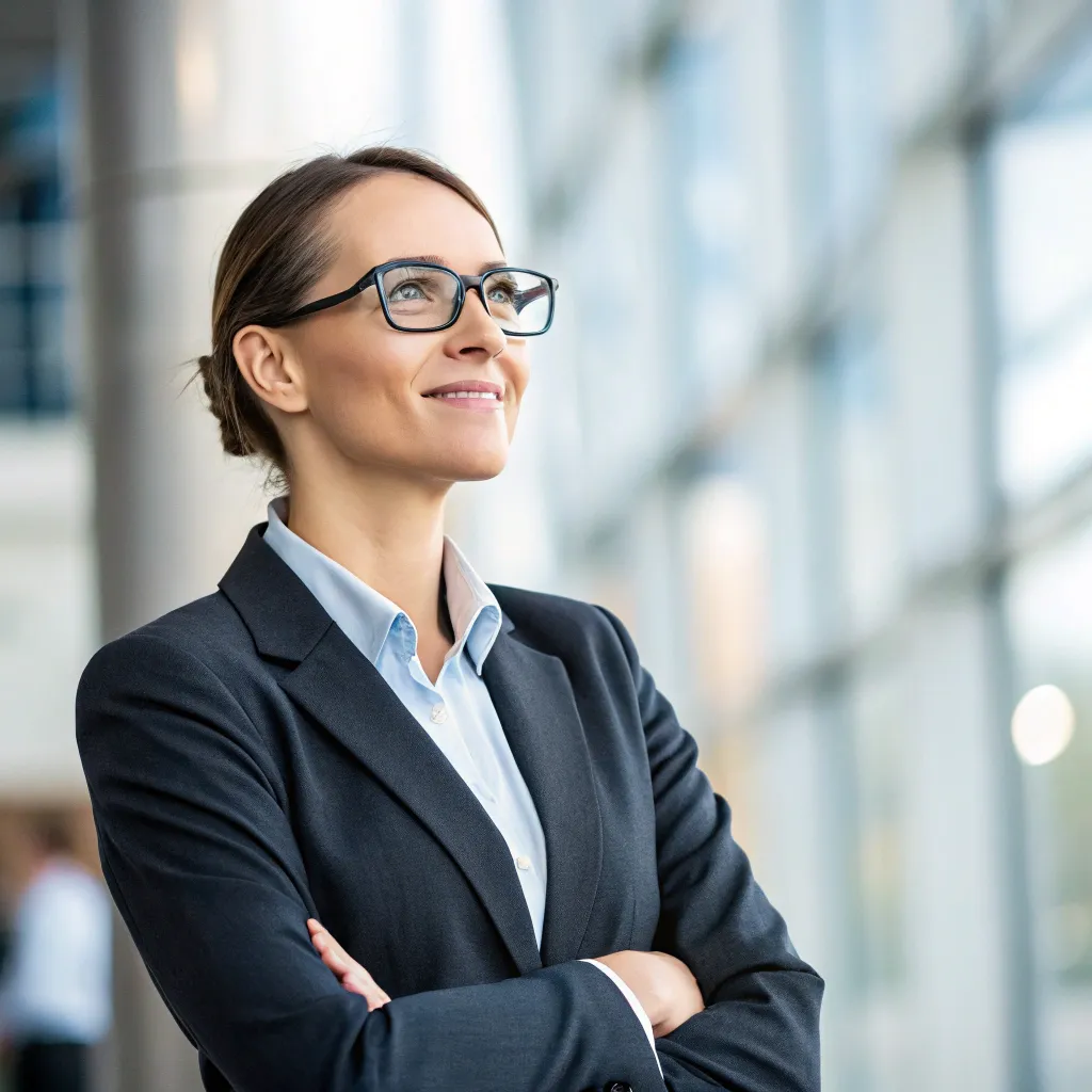 Professional businesswoman with glasses